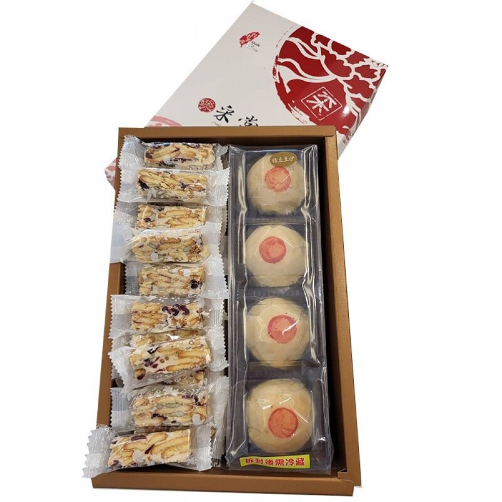 雪沙禮盒 雪Q半斤+綠豆凸4入素